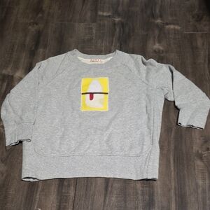 Marni Gray Sweatshirt with Yellow and White Design
